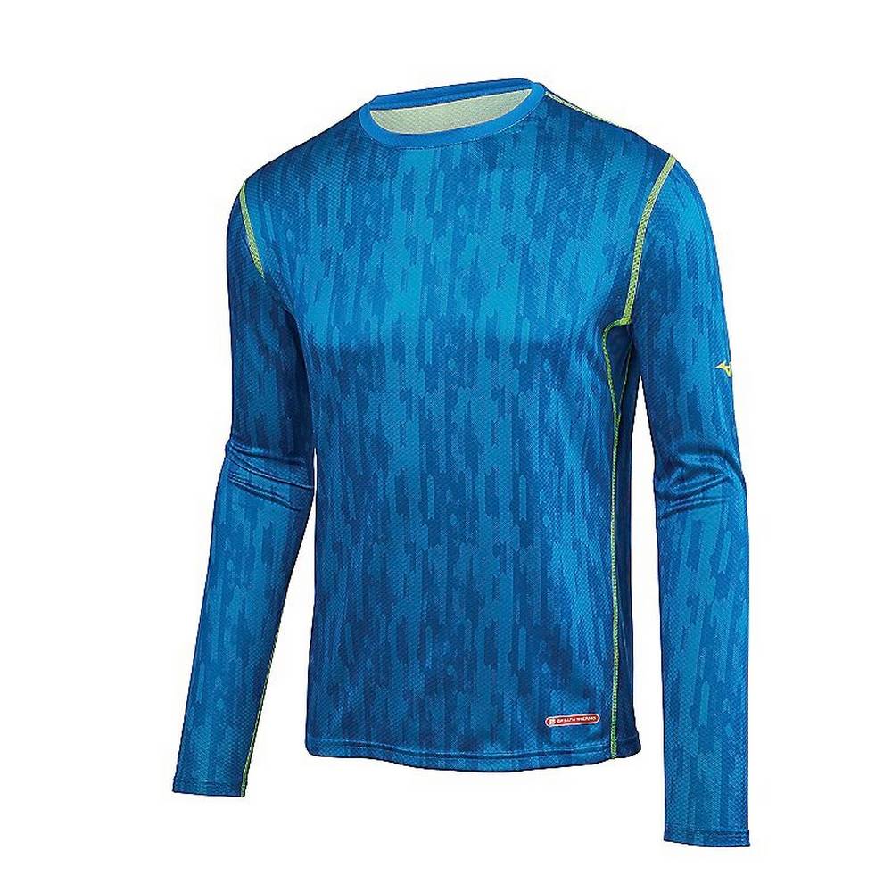 Mens Mizuno Breath Thermo Running Base Layer Blue/Yellow Philippines (MACFVQ960)